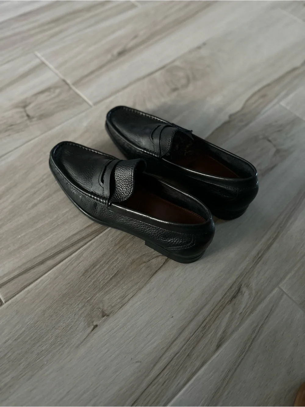 Florsheim Men's Black Leather Penny Loafers, Size 10 1/2